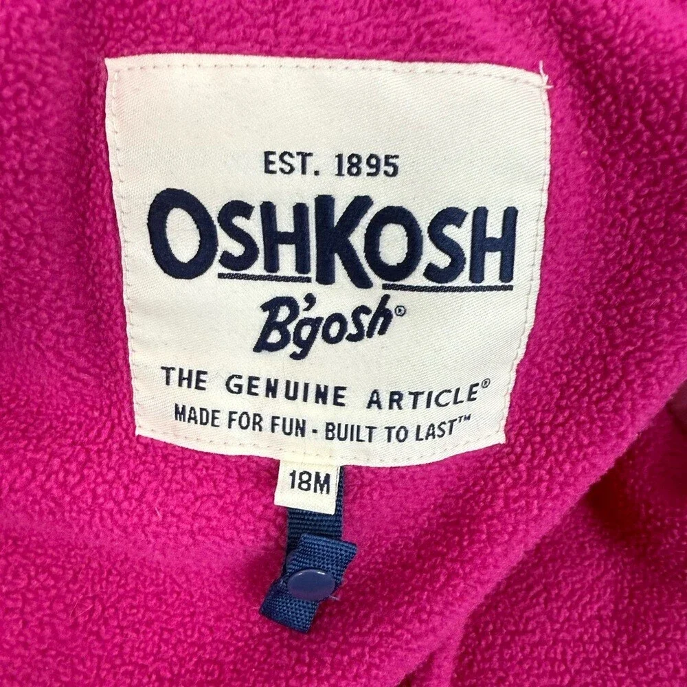 OshKosh jacket coat winter faux fur hood warm cozy Pink Floral Winter Jacket